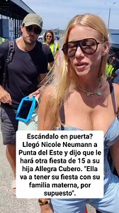 699K views · 4.1K reactions | Escándalo en puerta? Llegó Nicole Neumann a Punta del Este y dijo que le hará otra fiesta de 15 a su hija Allegra Cubero. "Ella va a tener su fiesta con su familia materna, por supuesto". #Nicole #FarandulaShow #Cubero #PuntadelEste #fiesta #verano2026 | Mati Nico Fer | Facebook