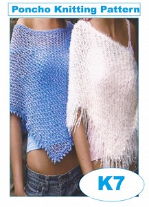 Damen DK Poncho Strickmuster Anleitung Grösse: 76-102cm PDF Download ( K7) - Etsy.de