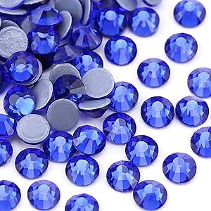Hotfix Rhinestones Bulk,1440pcs SS6 2mm Flatback Crystal Rhinestones,Flatback Hotfix Rhinestones for Crafts Clothing Decoration（Sapphire）