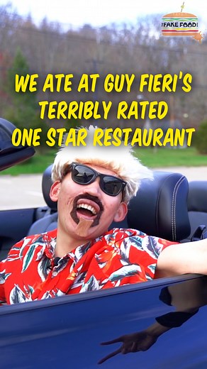 6.9K views · 147 reactions | Eating at Guy Fieri's Terribly Rated One Star Restaurant! #shorts #reels #reelsfb #fbreels #guyfieri #mukbang #food #foodie #flavortown | The Fake Food Show | Facebook