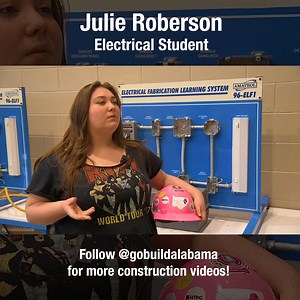 Go Build Alabama recently visited the Kevin Dukes Career & Innovation Academy where we interviewed highschool sophomore, Julie Roberson, an electrical student! She shared with us about her passion for electrical work and what she hopes to achieve someday! 👷‍♀️⚡ #gobuildalabama #electrical #electrician | Go Build Alabama