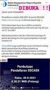 3.4K views · 15 reactions | RESMI DIBUKA !! Pendaftaran seleksi ASN...