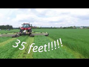 Claas 35 foot triple mowers and claas baler with Kubota tractor