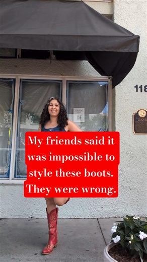 Big and #bold outfit pieces #pair great with #simple articles of #clothing and vice versa #RedBoots