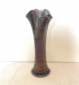 Vintage Imperial Carnival Glass Swung Vase: Iridescent Electric Purple, 10" - Etsy