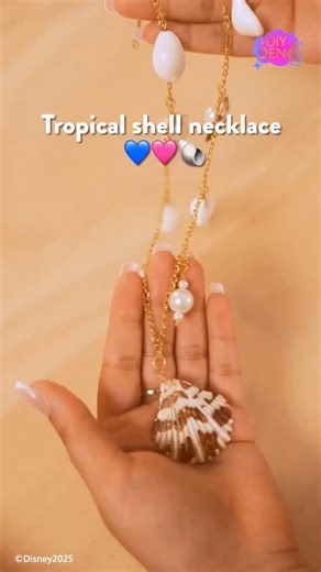 From tide to treasure 🌊🐚 DIY Den is back with a Tropical Shell Necklace that lets you carry the ocean wherever you go.💙 #DIYDen #liloandstitch #disney #disneyindia | Disney India