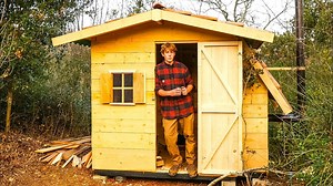 30K views · 538 reactions | On my log cabin construction site i am building a basic cottage with an off grid stove roof door and window.#survival #adventure #wilderness #camping #bushcraftcamping #logcabin #cabin | Blondielovesballs | Facebook