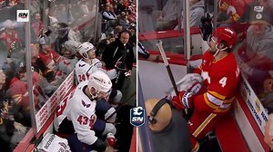 Rasmus Andersson and Tom Wilson were going after one another. 📹: Sportsnet | Flamesnation