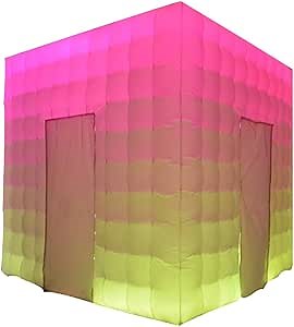 SAYOK 10ft Inflatable Cube Tent with LED Lights Inflatable Photo Booth Inflatable Structure for Party Event