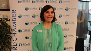 Loni Sanders with the Tigard Chamber of Commerce gives a shout out to Specialty Heating and Cooling. | Tigard Chamber of Commerce | Facebook