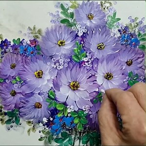 Acrylic Painting Artwork of Purple Colored Flowers Garden Step by Step #painting #artwork #flowers #creativeart #acrylicpainting | Zil Acrylic Painting