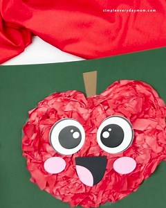 🍎 Apple Tissue Paper Craft 🖨️ Get the printable template on the blog | Simple Everyday Mom