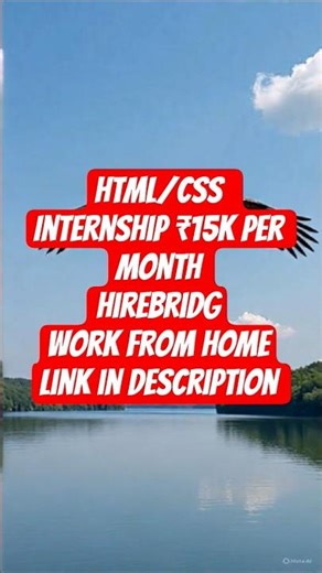 #Work From Home HTML/CSS Frontend Developer Internship 2025 #Stipend ₹15,000