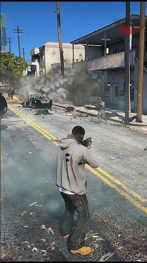 Look What I Did at the City Beach! (police Shocked)#gta v#youtube shorts
