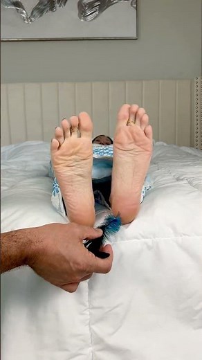 Feather Tickle Surprise 👣 Wrapped Up Bare Soles POV Tickling #TicklishSoles #FootTickle #POVFeet