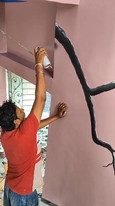 1.1M views · 11K reactions | Spray painting tree ️ #watercolor #WallArt #artist #wallpainting #fbreels2025ツ #painting | Binay Garai Binita | Facebook