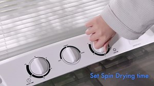 Compact Portable Mini Twin Tub 18lbs Washing Machine, Get Dry Rack and 10 hangers for free! Washer and Spin Cycle Combo, for Camping, Apartments, Dorms, RVs(Black)