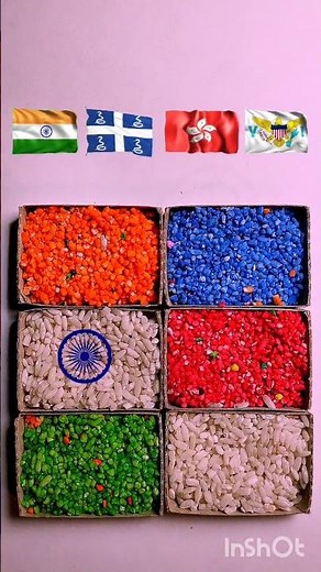 India 🇮🇳 Greece 🇬🇷 Hong Kong 🇭🇰 & United States Virgin Islands 🇻🇮 Flag Rice Art#short