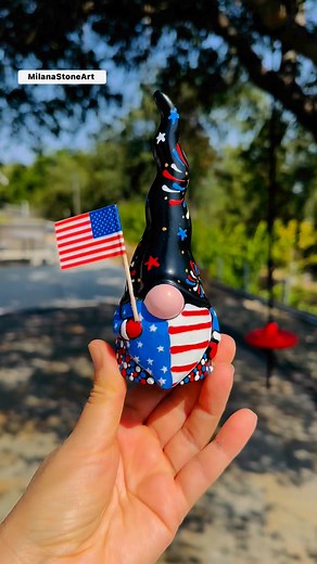 Hand painted independence gnome. #gnome #4thofjuly #IndependenceDay #2025 #usa | Tamila Timofeyev
