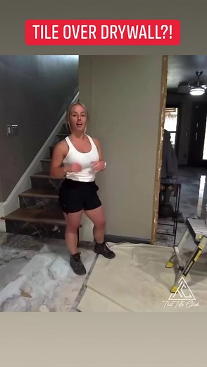 190K views · 5.8K reactions | Tile over drywall?! In this video I show you the proper way to get it done! #reels #tips #diy #tutorial | That Tile Chick | Facebook