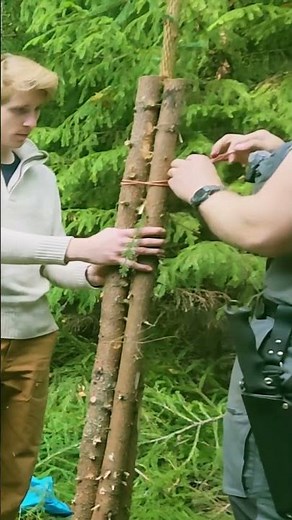 Building a BUSHCRAFT shelter with a BEGINNER