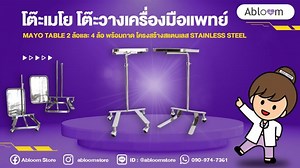 โต๊ะ โต๊ะเมโย โต๊ะวางเครื่องมือแพทย์ Mayo Table 2 ล้อ และ 4ล้อ พร้อมถาด โครงสร้างสแตนเลส Stainless Steel | Lazada.co.th