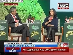 Rajdeep Sardesai interacted with Cancer survivors during Dabur Vatika's Brave And Beautiful event. | Dabur Vatika
