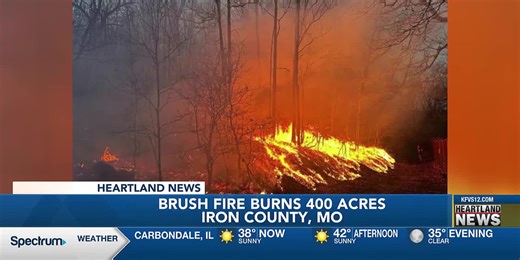 Brush fire burns 400 acres in Iron County, Missouri