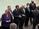 France's Emmanuel Macron muscles between Johnson and Italian president at G20