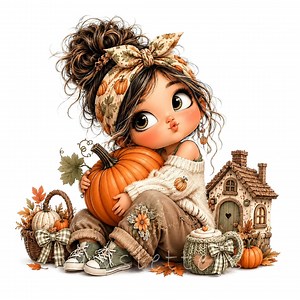 20 Retro Autumn Girl & Pumpkin Clipart Bundle, Groovy Cozy Fall Fashion Art for Printable Crafts, Junk Journals (JPG Digital Download) - Etsy