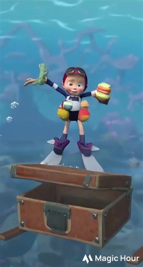 underwater adventure with Masha and the Bear! 🌊🐟😂 #masha