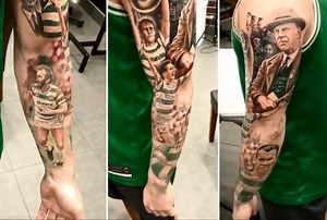 Celtic superfan shares incredible tattoo sleeve made up of club legends