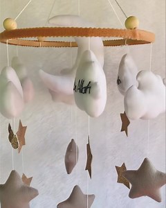Customized cot mobile with moon clouds and stars | Seno and Sanu Creations | Facebook