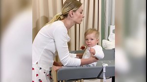 Baby Folding Changing Table with Wheels, Adjustable Height Folding Portable Diaper Station Nursery Organizer with Newborn Clothes Drying Rack & Storage Rack for Infant