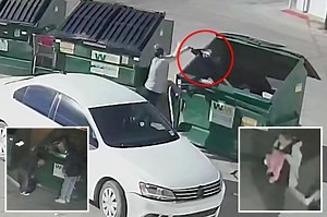 Shocking footage shows the moment a newborn baby was left to die in a New Mexico dumpster
