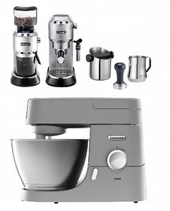 Kenwood KVC3150S Chef Küchenmaschine   DeLonghi Dedica Barista inkl. Dedica Kaffeemühle für 479€ (statt 639€)