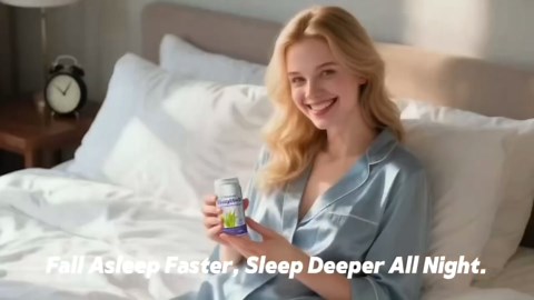 Natural Sleep Aid for Adults with GABA & Seaweed Extract, Melatonin-Free Supplement for Deep Sleep & Stress Relief, Non-Habit Forming, 60 Capsules