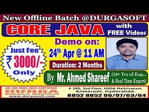 CORE JAVA Offline Training @ DURGASOFT