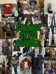 Grunge Alt Style Bundle – Custom Thrifted Outfit Box With Edgy Layers, Band Tees, Plaid, Chains & Accessories, Dark Aesthetic Clothes - Etsy