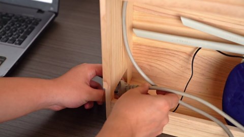 WiFi Router Storage Box Wooden Wireless Router Organizer Rack Shelf Box (Natural wood)