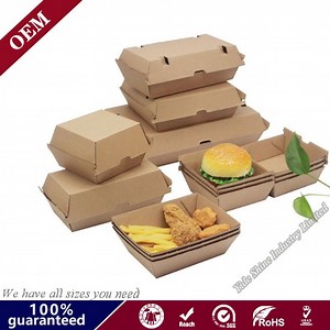 [Hot Item] Food Grade Cardboard Hamburger Packaging Paper Burger Box with Custom Logo