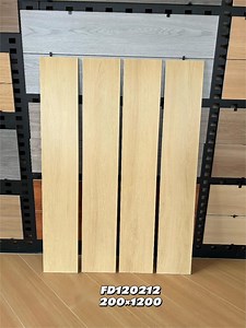 [Hot Item] Best Sell  200X1200 Light Beige Glossy Mattwood Tile Planks for Floor Decoration