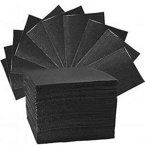 Dental Bibs Disposable 3 Ply Waterproof Black Patient Bibs Dental Tray Covers, Eyelash Extension Nail Art Tattoo Supplies 13" x 18" Pack of 60
