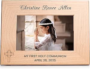 Lifetime Creations First Communion Frame for Girls or Boys: Personalized First Holy Communion Frame, First Communion Gifts, 1st Communion Picture Frame, Primera Comunion (Holds 4x6 Inch Landscape Photo)
