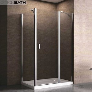 [Hot Item] Ortonbath Frameless Rectangular Pivot Corner Two Side Simple Bathroom Tempered Shower Door Room Cubicle Cabin Glass Shower Enclosure
