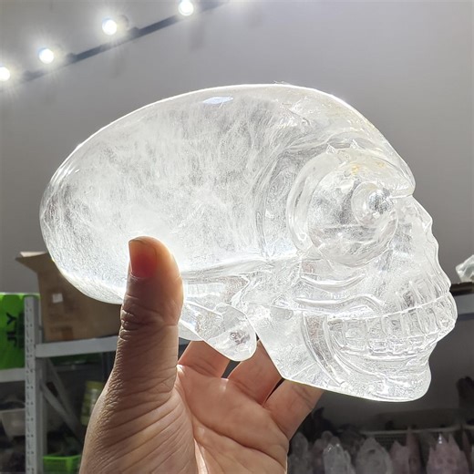 Natural Clear Quartz Alien Skull Sculpture, Crystal Skull Decor, Metaphysical Carving - Etsy