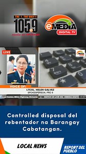 Controlled disposal del rebentador na Barangay Cabatangan. #policereport -------------------------------------- Watch us live on: EMEDIA Digital TV Chanel 40 Skycable Chanel 54 Mindanao Cable TV (SD Channel 12, HD Channel 911) We are simulcast live at 105.9 Emedia Mo FM For your comments, suggestions, concerns or public service please contact us at: Landline: 955-4324 or 0917-579-1761 Textline : 0965-834-7145 Email : emediamo2013@gmail.com FYI: For your comments in Facebook, don't forget to add 