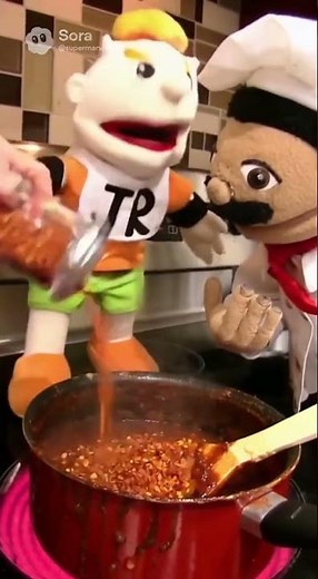 SML movie AI chef Pee Pee is cooking in the kitchen and Junior is telling him
