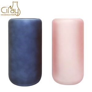 [Hot Item] Custom Forsted Colors 10 Inch Glass Vases for Flowers
