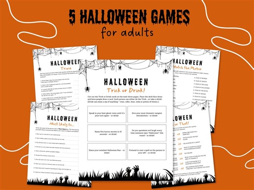 Halloween Party Games for Adults, Halloween Game Night Printable, Halloween Trivia - Etsy